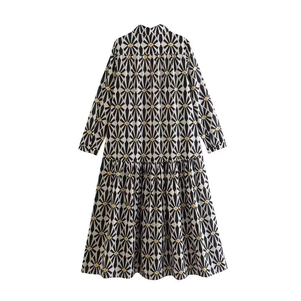Sera Printed Collared Maxi Dress, view 4