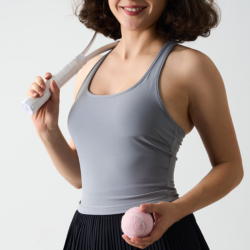 Pulse Racerback Sports Bra in Rhino Grey