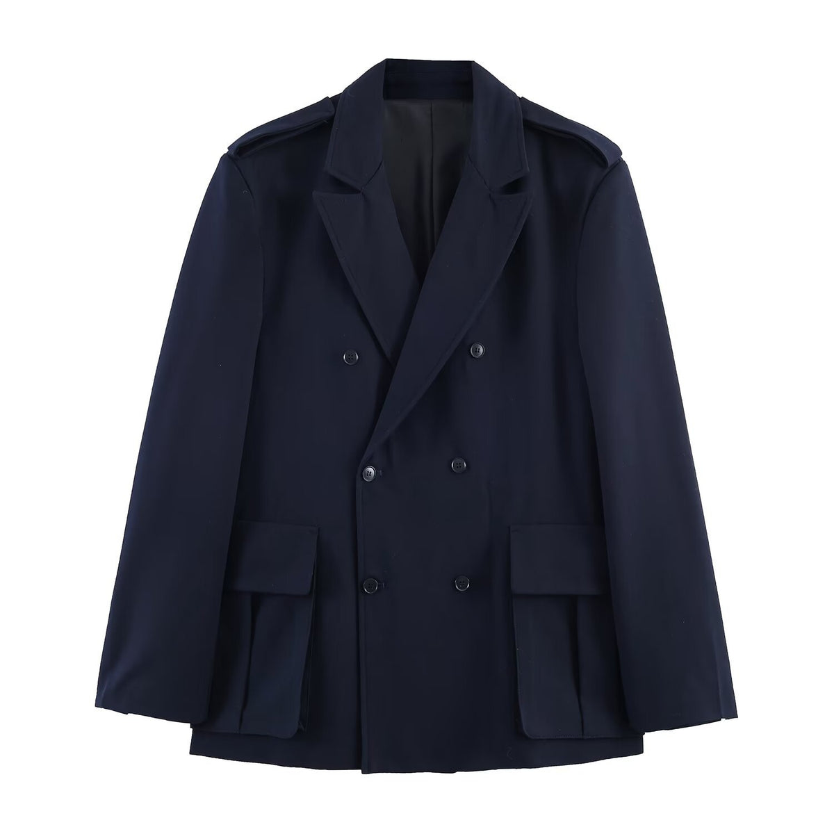 Aurelia Oversized Pocket Blazer in Navy Blue