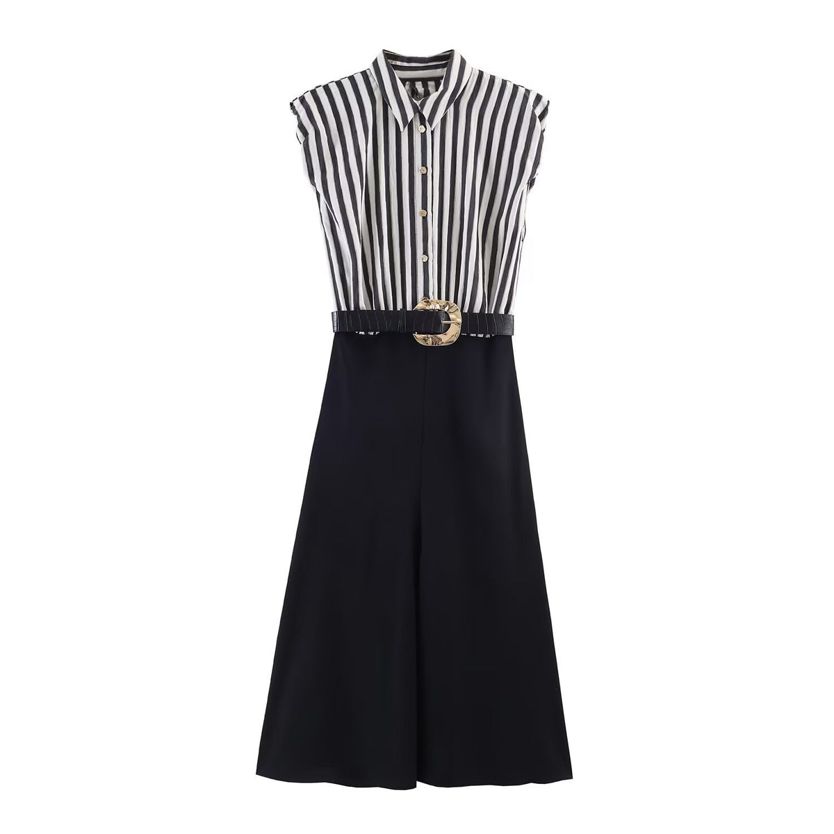 Nova Colour-Block Stripe Polo Midi Dress