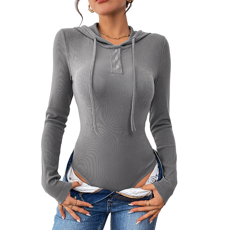 Contour Ribbed Hooded Bodysuit