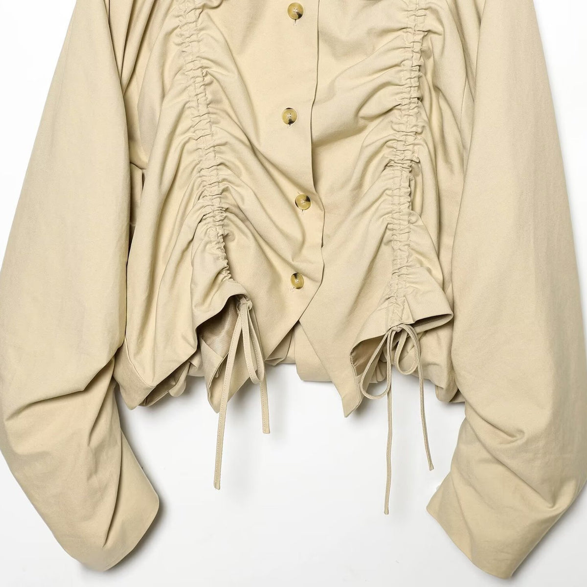 Lumen Pleated Short Trench Jacket, view 4