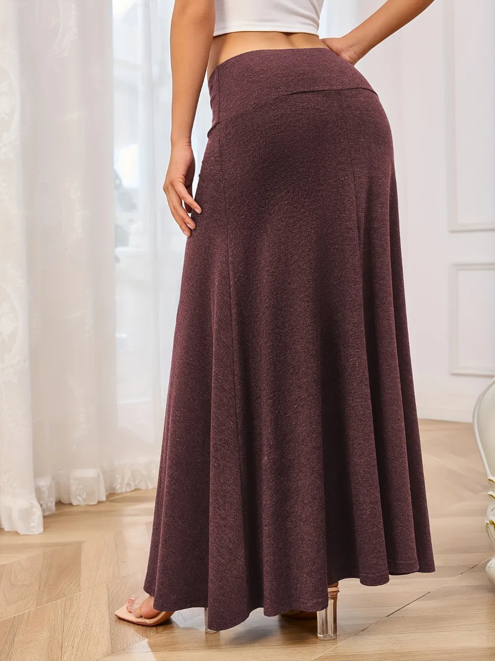 Sway Elastic-Waist Maxi Skirt, view 4