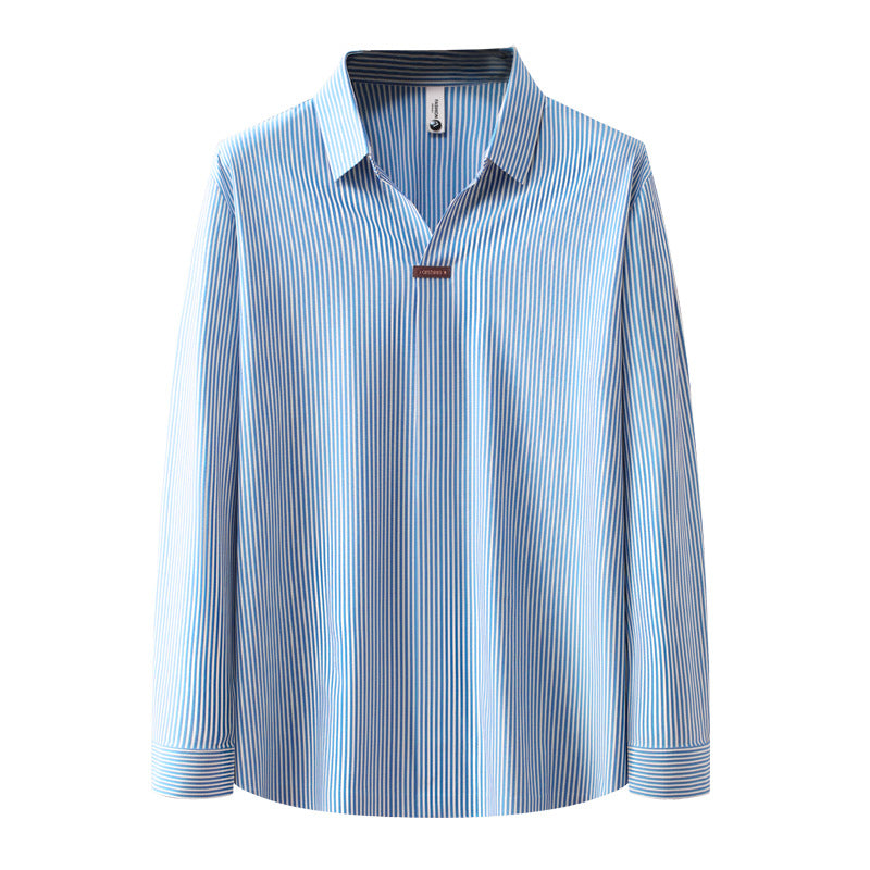 Metro Men's Striped Long-Sleeve Polo, view 3
