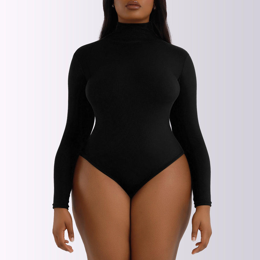 Contour High-Neck Long-Sleeve Bodysuit