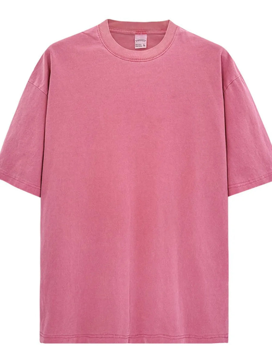 Archive Oversized Washed Cotton Tee in Hot Pink