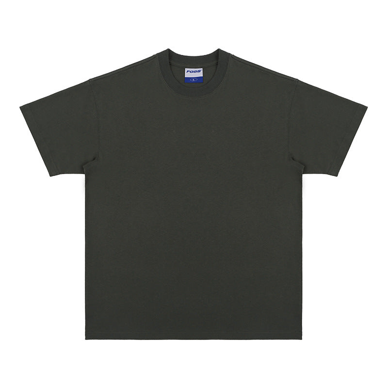 Relaxed cotton tee in dark grey