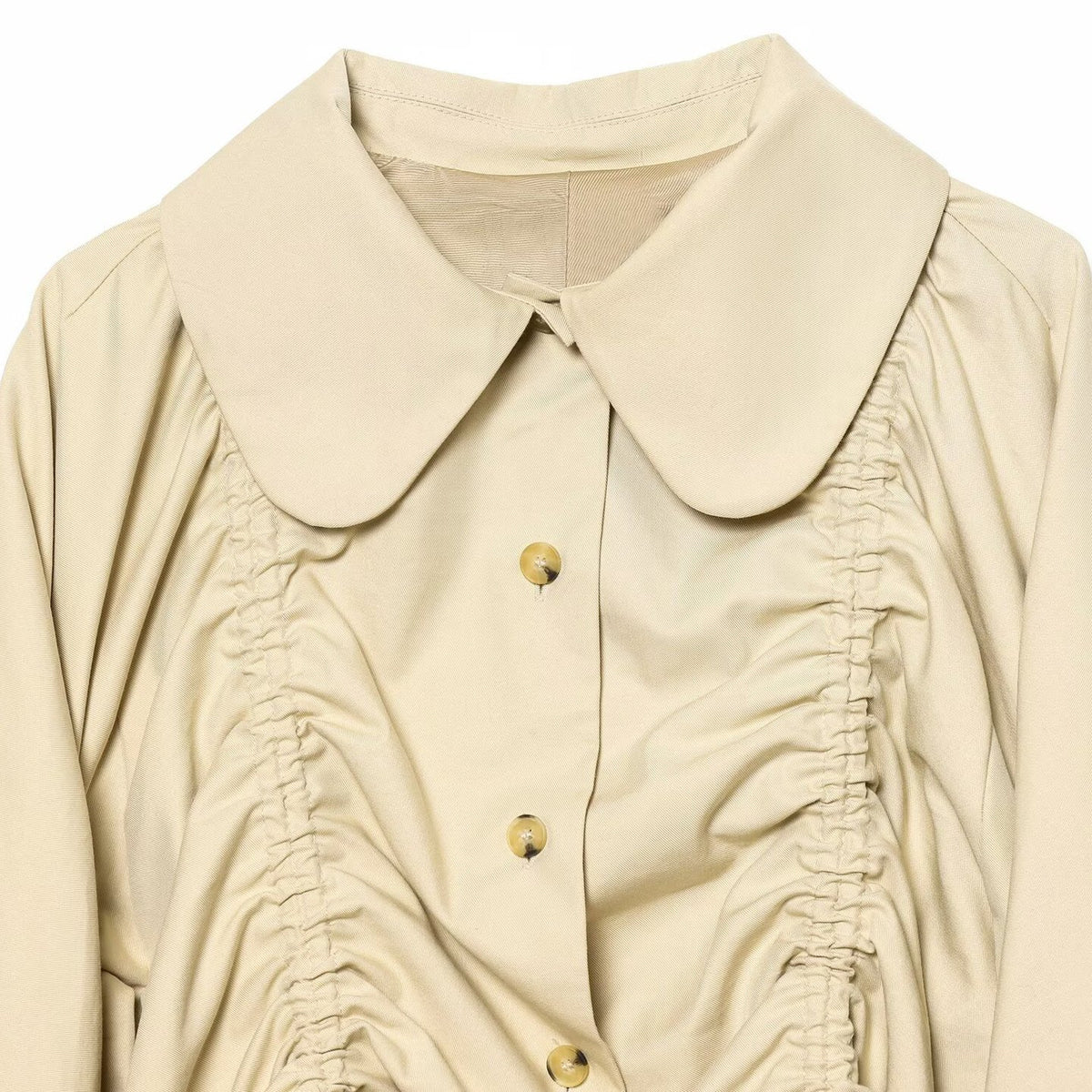 Lumen Pleated Short Trench Jacket, view 3