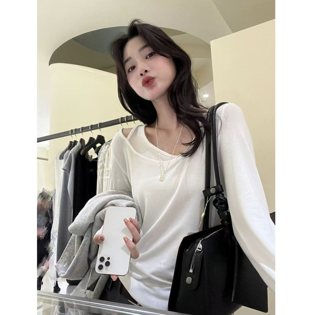 LayerLine Long-Sleeve Faux-Layered Top, view 2
