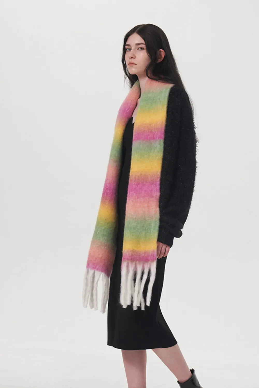 Ember Gradient Fringe Scarf, view 6