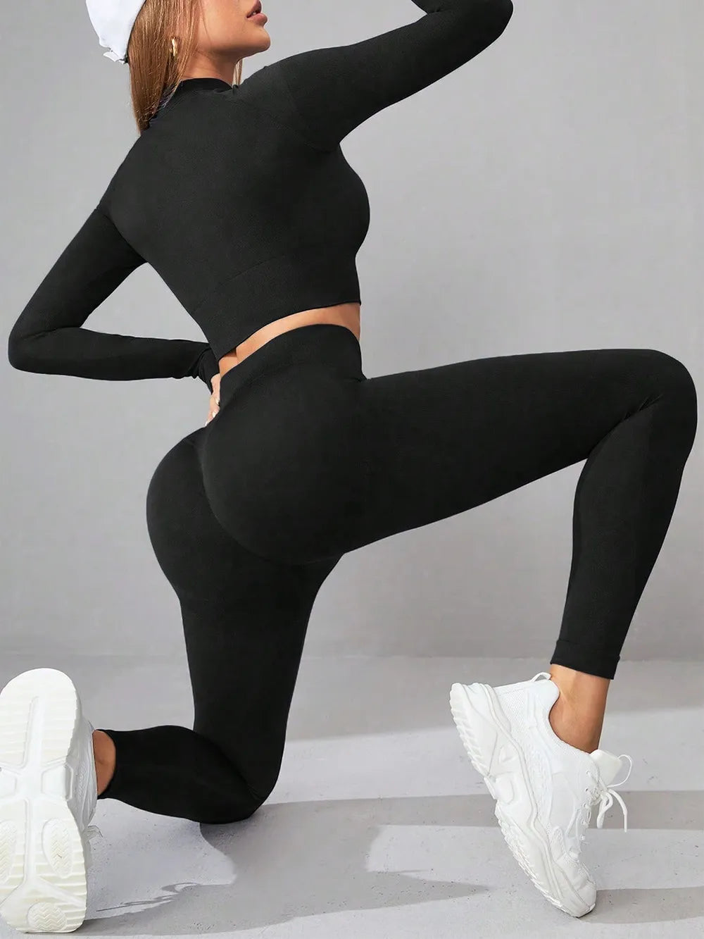 SculptForm Mock-Neck Top & Leggings Set, view 3