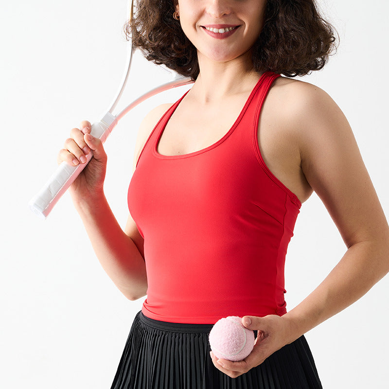 Pulse Racerback Sports Bra in Chinese Red