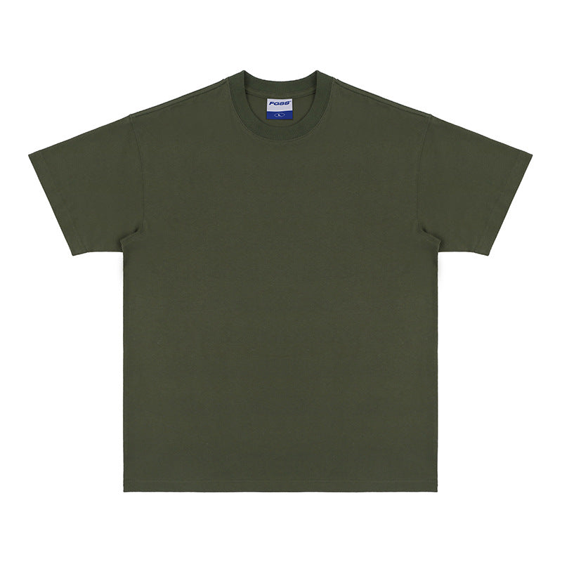 Relaxed cotton tee in army green