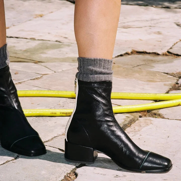 Stride Square-Toe Square Ankle Boots
