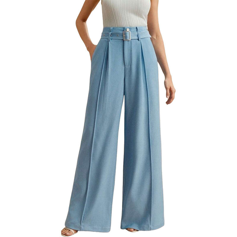 Indigo Wide-Leg High-Waist Jeans