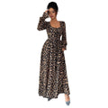 Nova Long-Sleeve Leopard Printed Maxi Dress