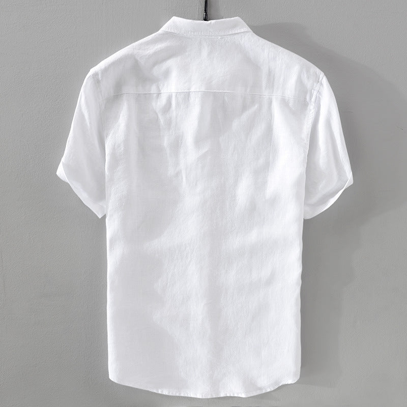 Metro Men's Short-Sleeve Breathable Linen Shirt
