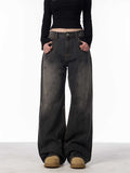 Indigo Relaxed Washed Retro Straight Jeans