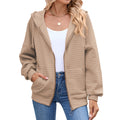 Hearth Waffle Hooded Zip-Up Cardigan