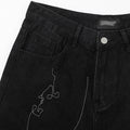 Indigo Men's Embroidered Straight Jeans