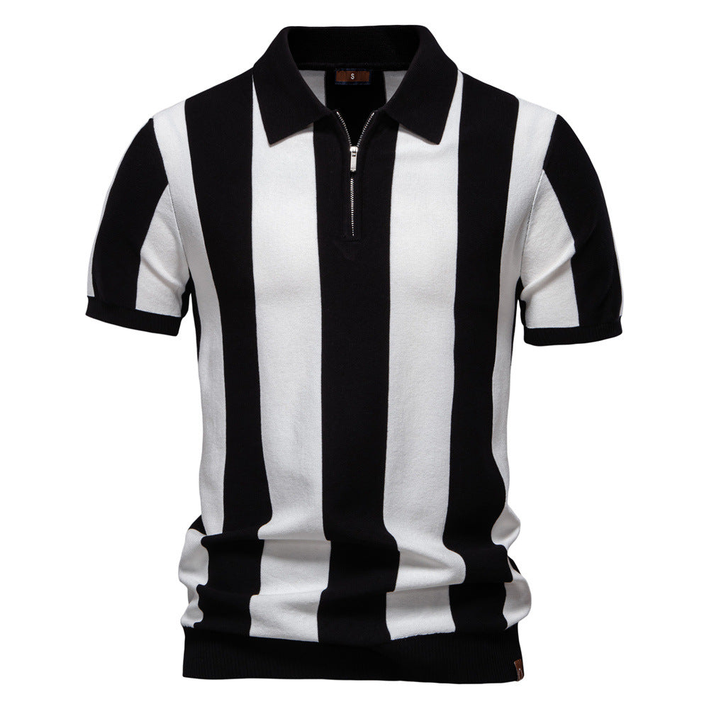 Metro Men's Short-Sleeve Lapel Polo Shirt