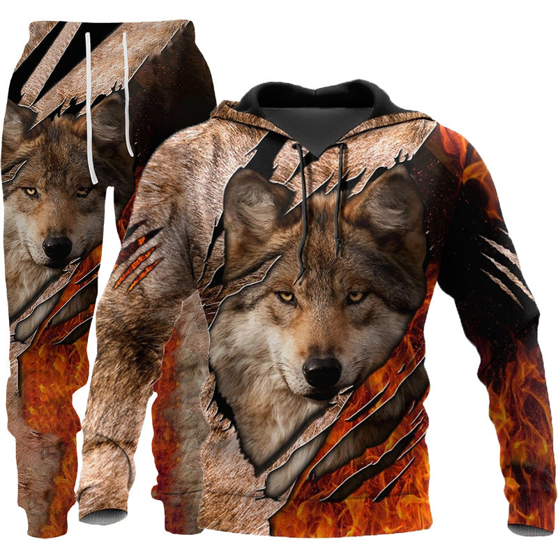 District Men's Hooded Printed 3D-Print Tracksuit