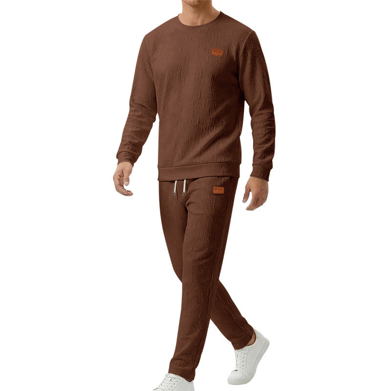 District Men's Crew-Neck Letter-Print Co-ord Set