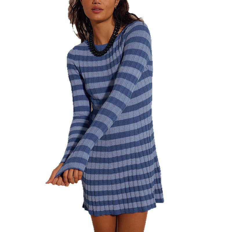 Nova Striped Knit Sweater Dress