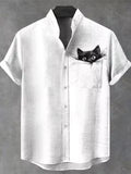 Metro Men's Linen Short-Sleeve Button Shirt