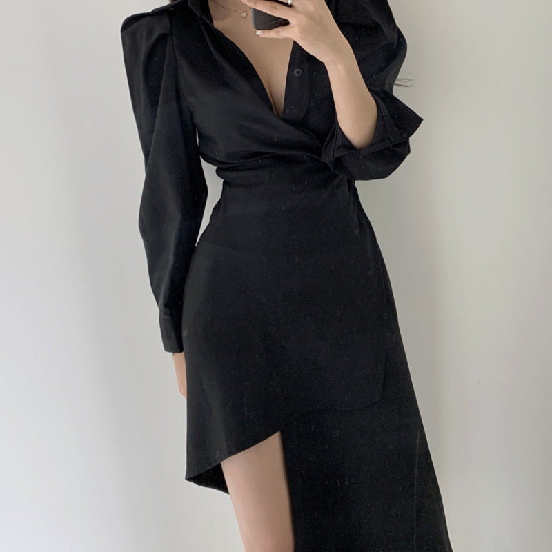 Nova Lapel Shirt Dress