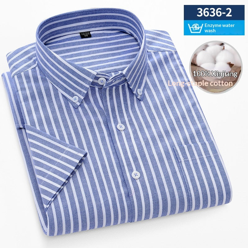 Metro Men's Cotton Striped Plaid Shirt