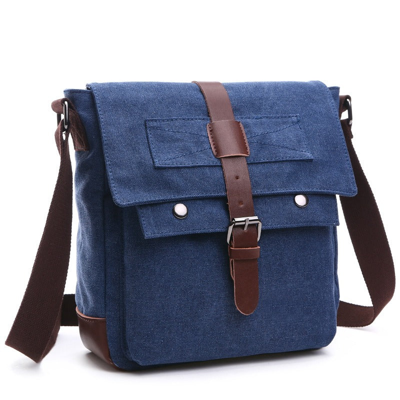 Small canvas messenger bag in navy