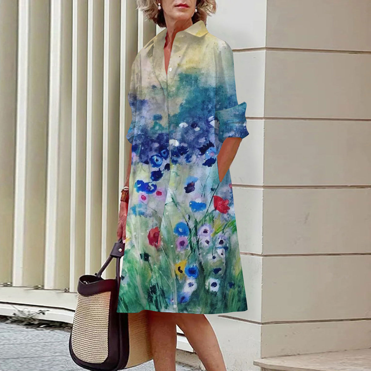 Nova Floral Printed Shirt Dress