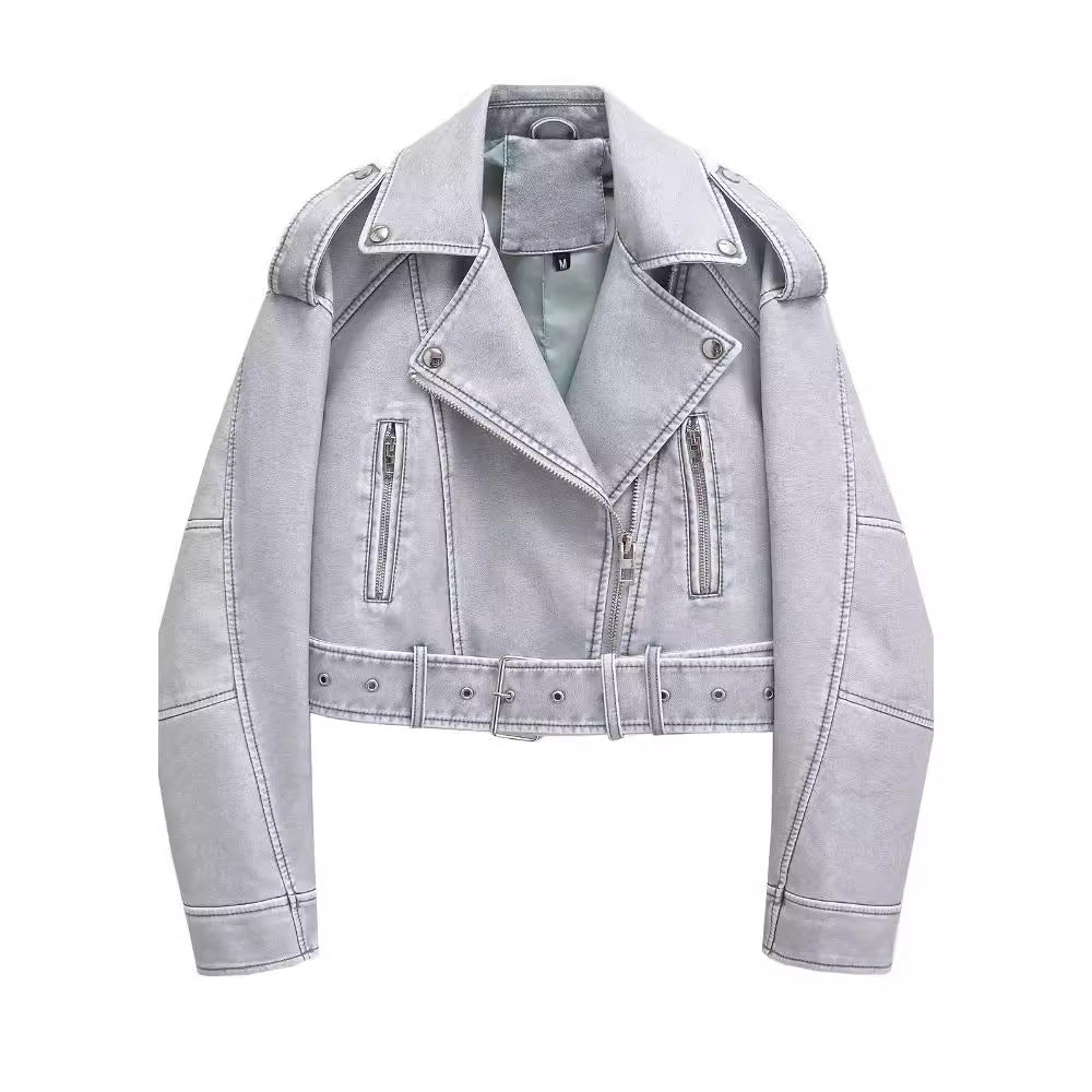 Halo Leather Washed Biker Jacket