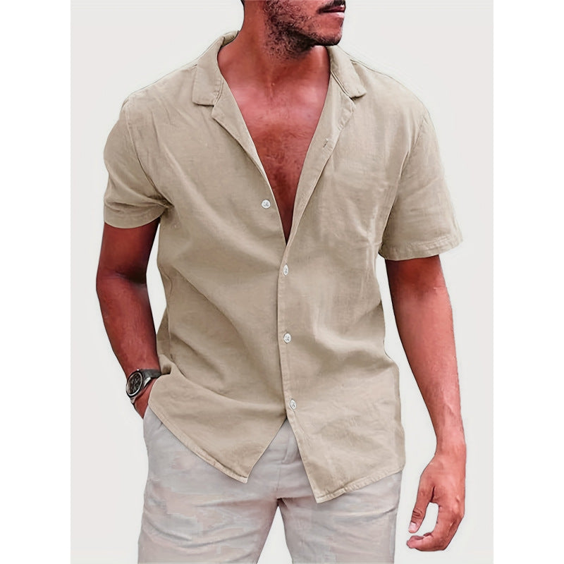 Metro Arden Men's Relaxed Solid Linen Shirt