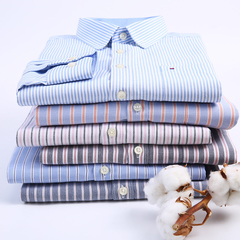 Metro Men's Cotton Long-Sleeve Solid Shirt