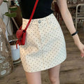 Sway Polka-Dot Denim Skirt
