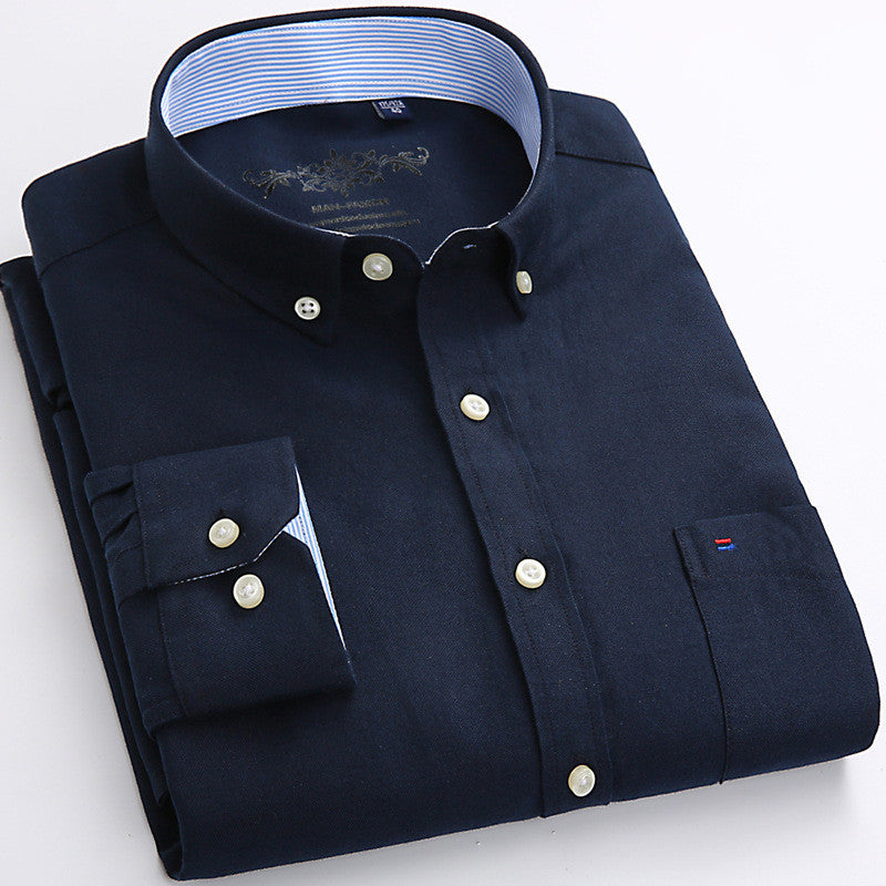 Metro Men's Cotton Long-Sleeve Solid Shirt