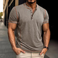 Metro Men's Short-Sleeve Round Henley Shirt