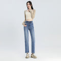 Indigo Cropped Straight Jeans