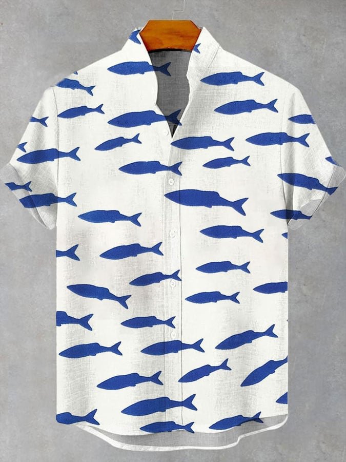 Metro Men's Linen Short-Sleeve Button Shirt