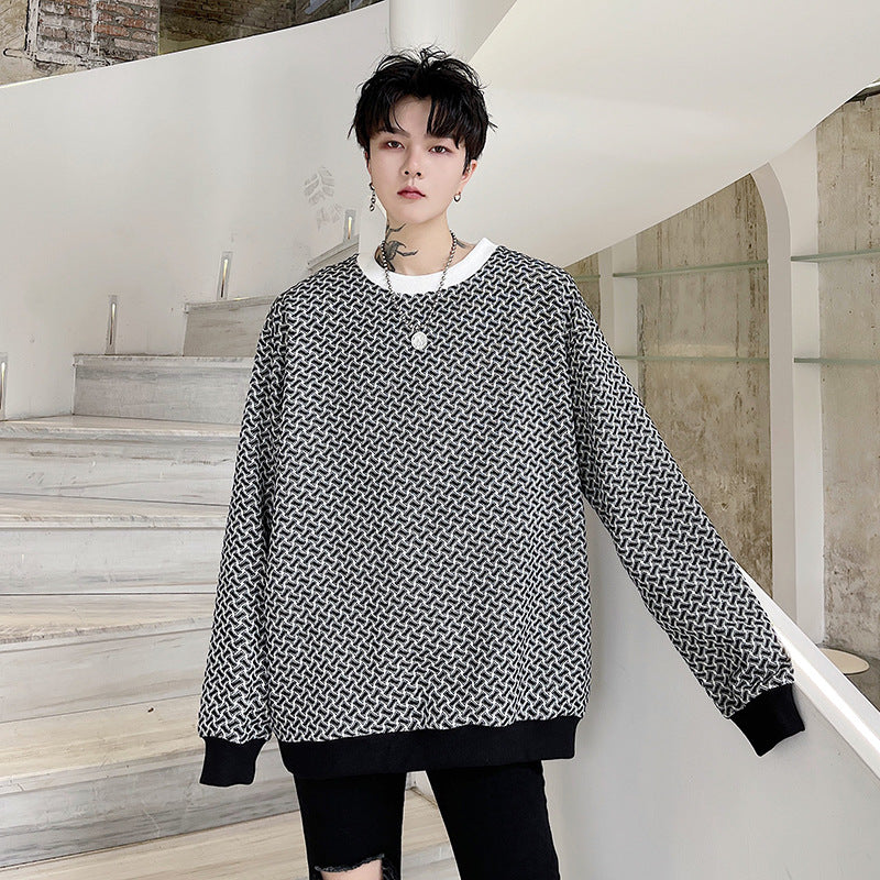 District Men's Crew-Neck Colour-Block Sweatshirt