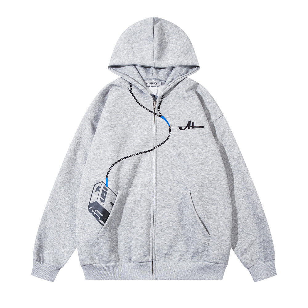 Atlas Men's Hooded Embroidered Cardigan