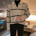 Metro Men's Knit Lapel Check Polo Shirt
