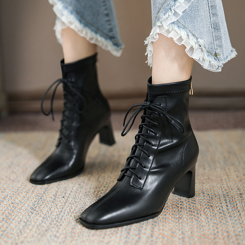 Stride Faux-Leather Leather Ankle Boots