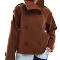 Lumen Short Stand-Collar Trench Coat