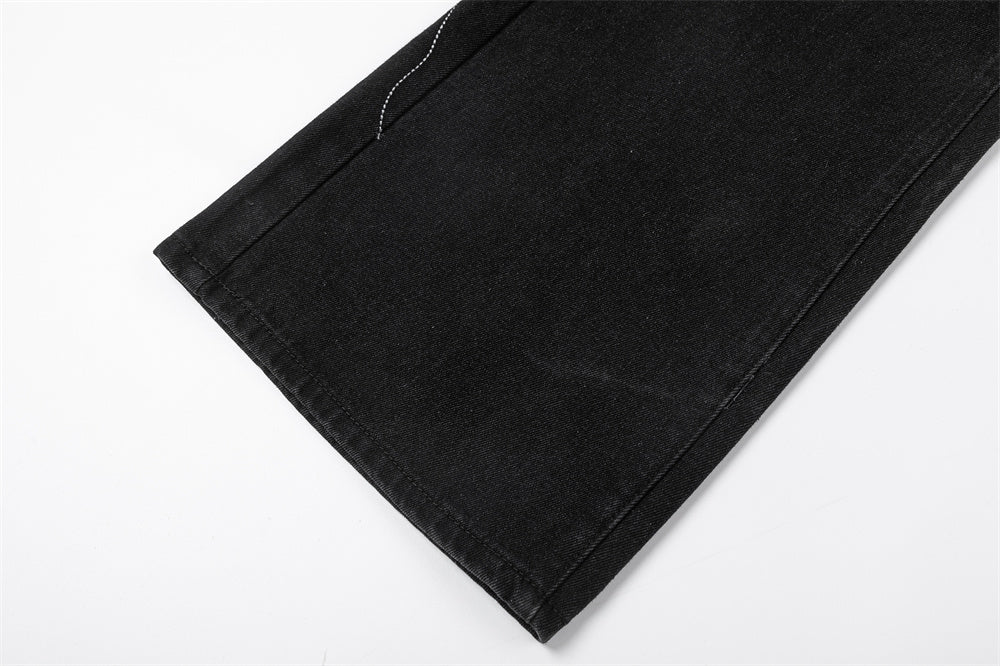 Indigo Men's Embroidered Straight Jeans