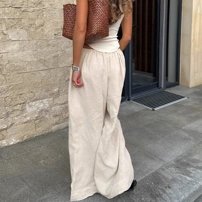 Flow Calder Linen Cotton Wide-Leg Trousers