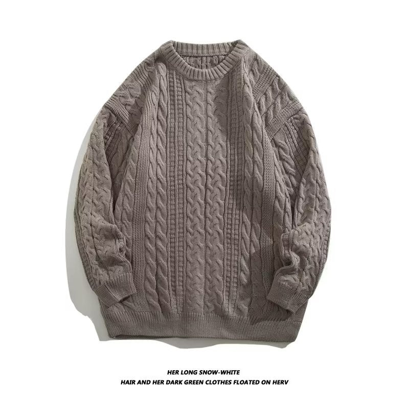 Atlas Men's Cable-Knit Retro Turtleneck Sweater