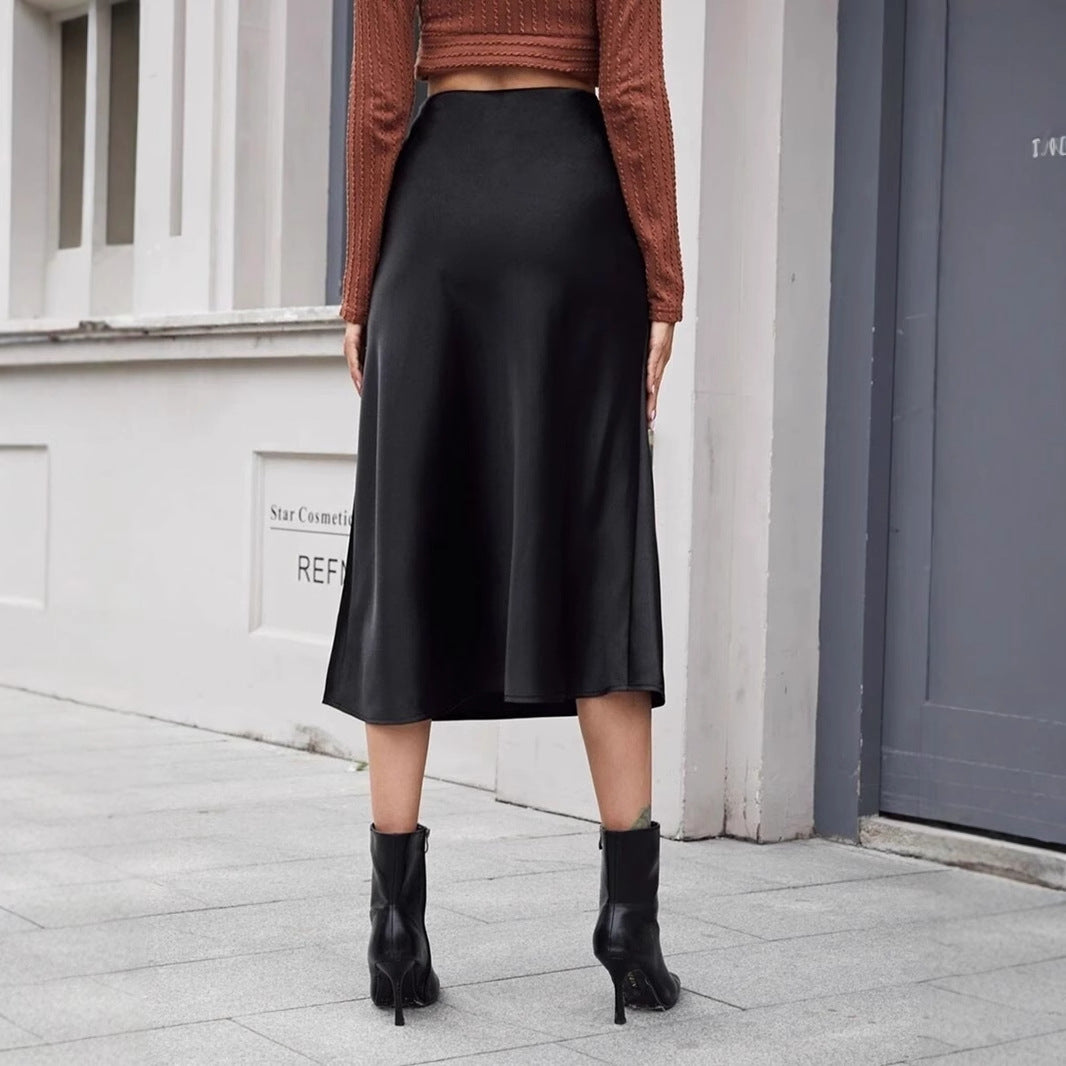 Sway Arden Satin High-Waist Midi Skirt